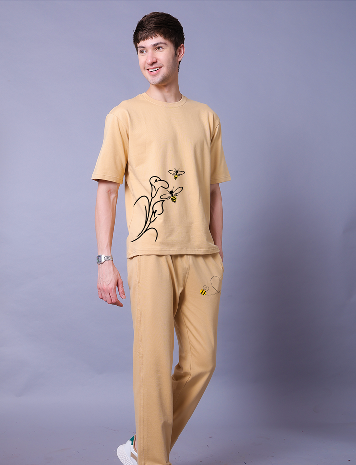 Let It Be Men Co-Ord Set - Oversized Tee With Jogger