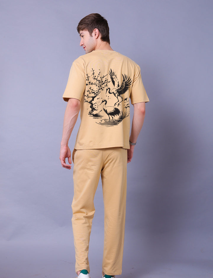 Crane Men Co-Ord Set - Oversized Tee With Jogger
