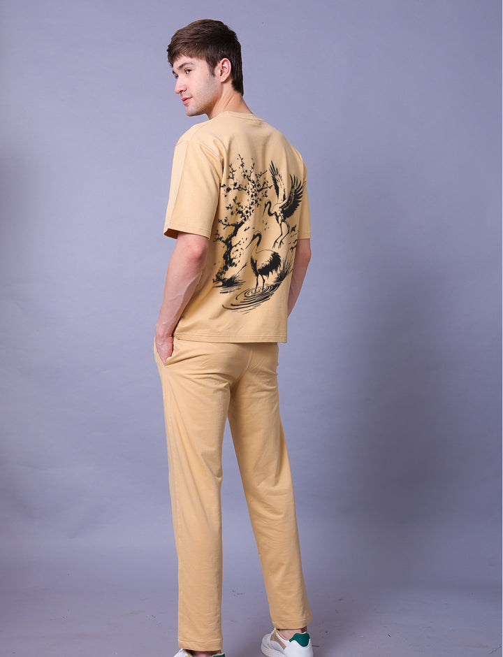 Crane Men Co-Ord Set - Oversized Tee With Jogger