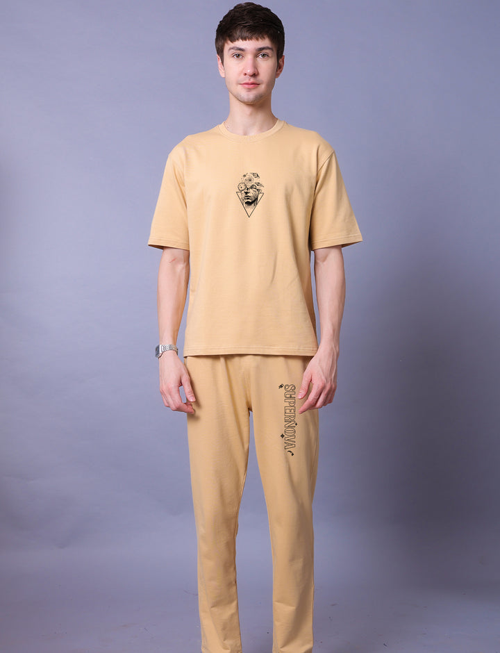 Nebula Men Co-Ord Set - Oversized Tee With Jogger