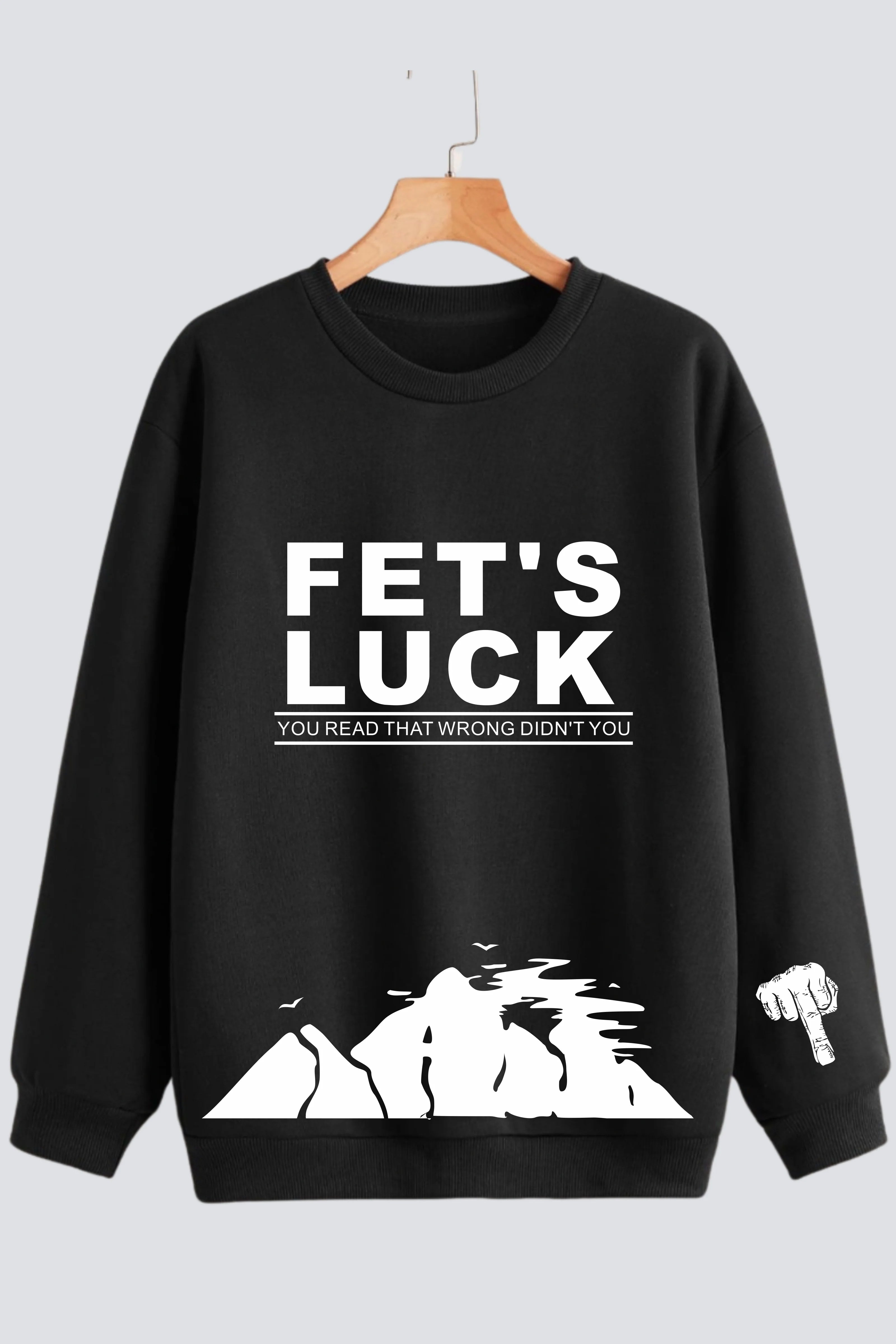 Fet's Luck Black Playful Sweatshirt