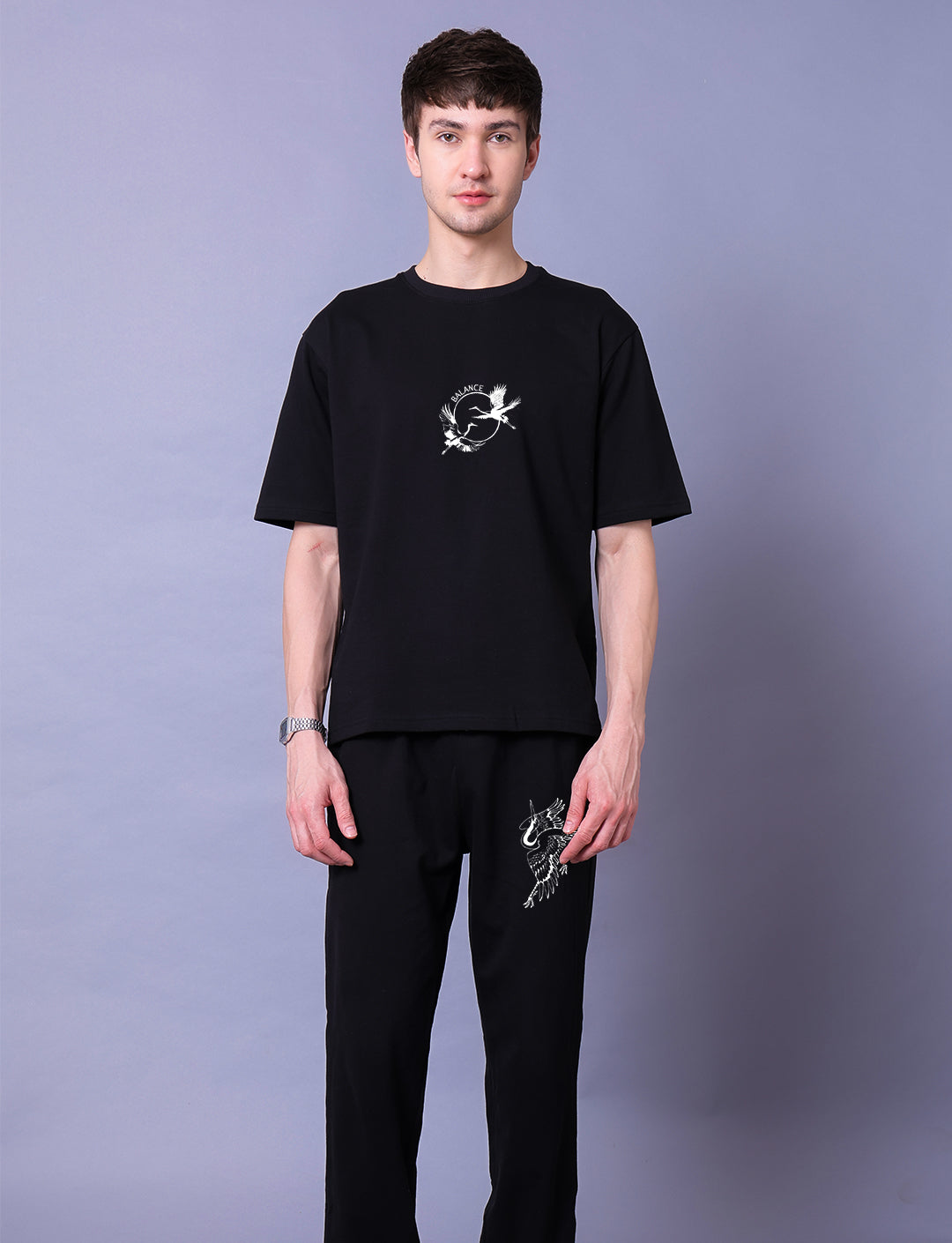 Crane Men Co-Ord Set - Oversized Tee With Jogger