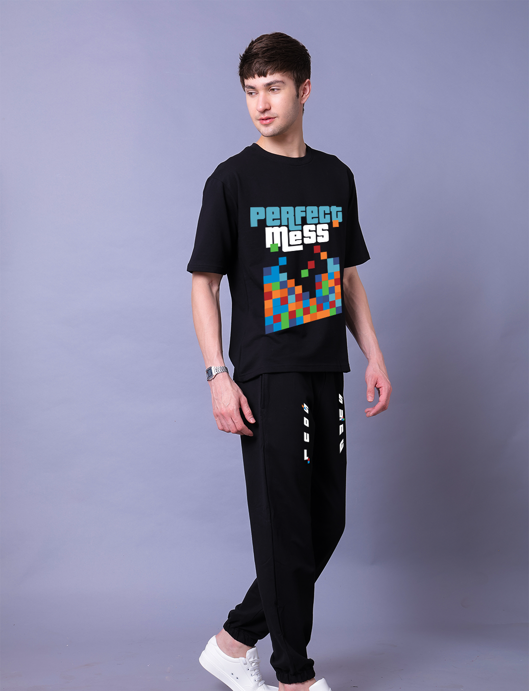 Perfect Mess Men Co-Ord Set - Oversized Tee With Jogger