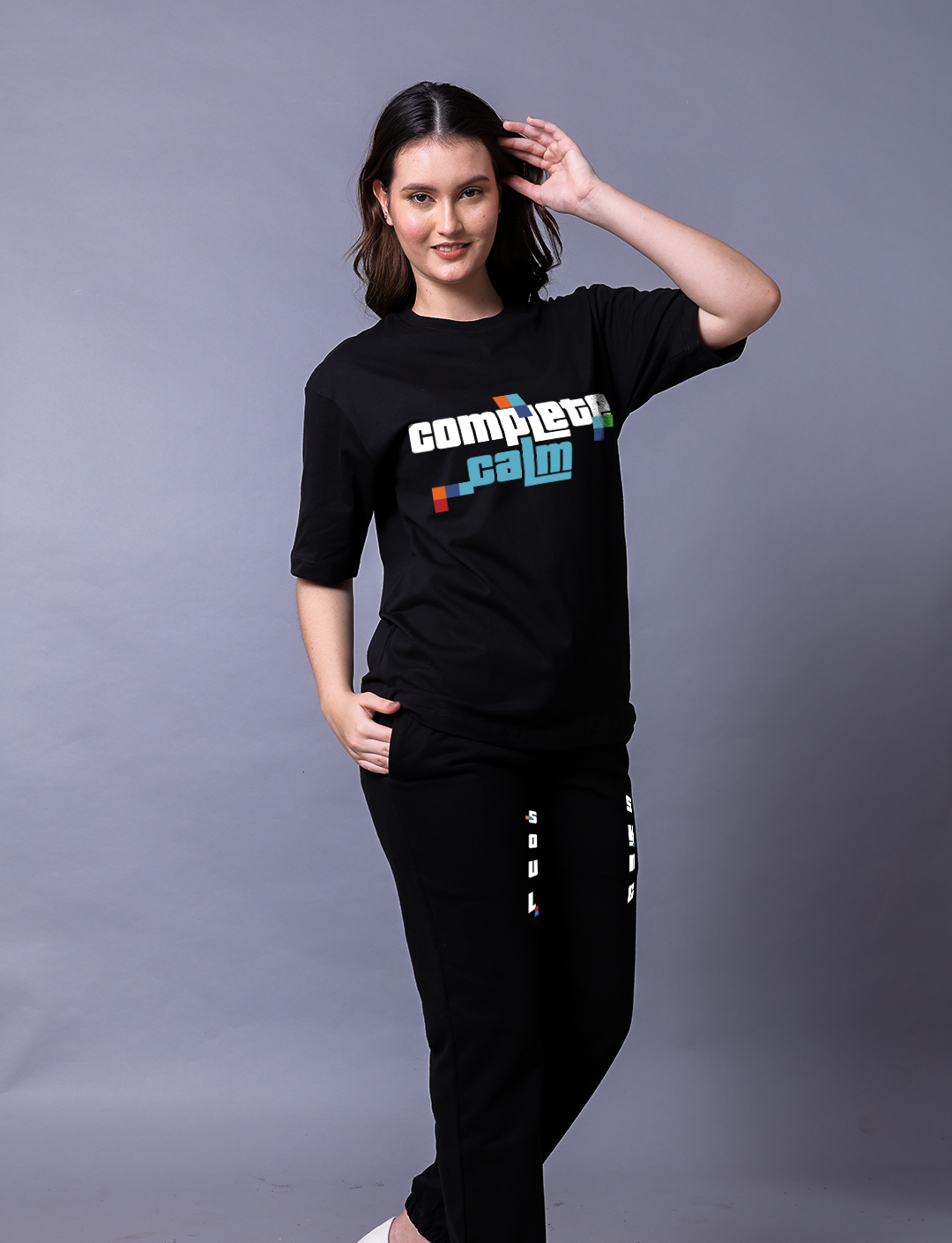 Complete Calm Women Co-Ord Set - Oversized Tee With Jogger