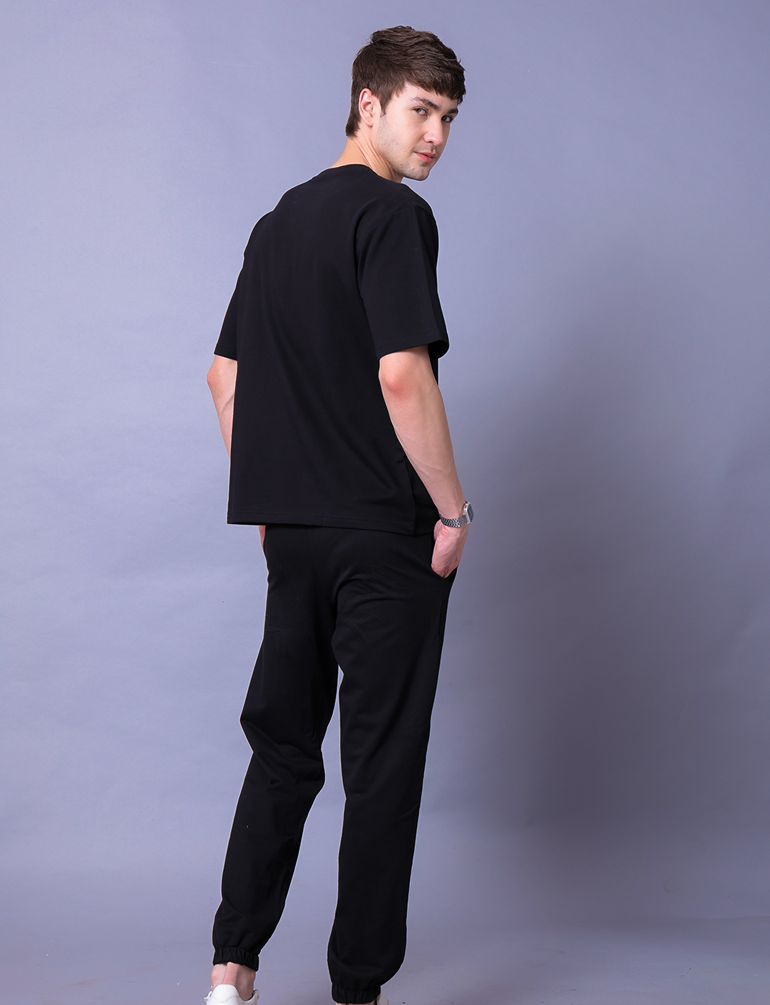 Perfect Mess Men Co-Ord Set - Black Oversized Tee With Jogger