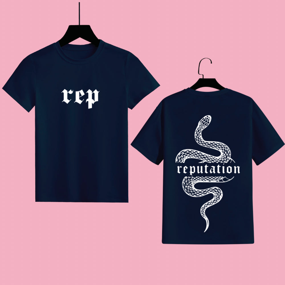 Iconic Serpentine Emblem: 'Reputation' Half Sleeve Tee