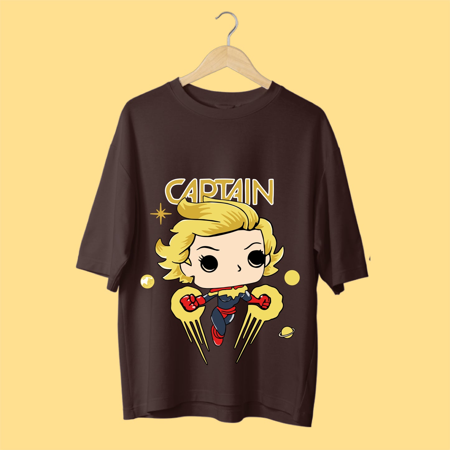 Captain-Inspired Heroic Charm Oversized Tee