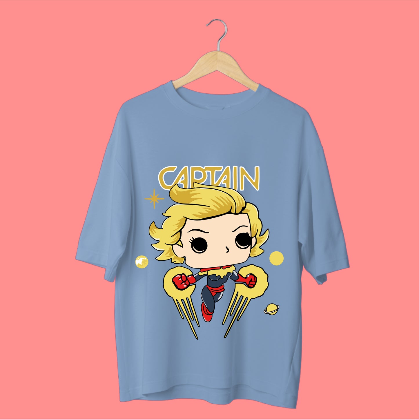 Captain-Inspired Heroic Charm Oversized Tee