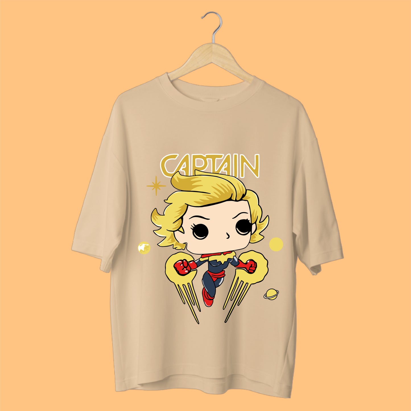 Captain-Inspired Heroic Charm Oversized Tee