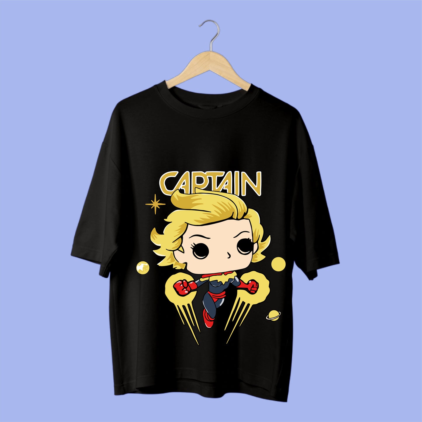 Captain-Inspired Heroic Charm Oversized Tee