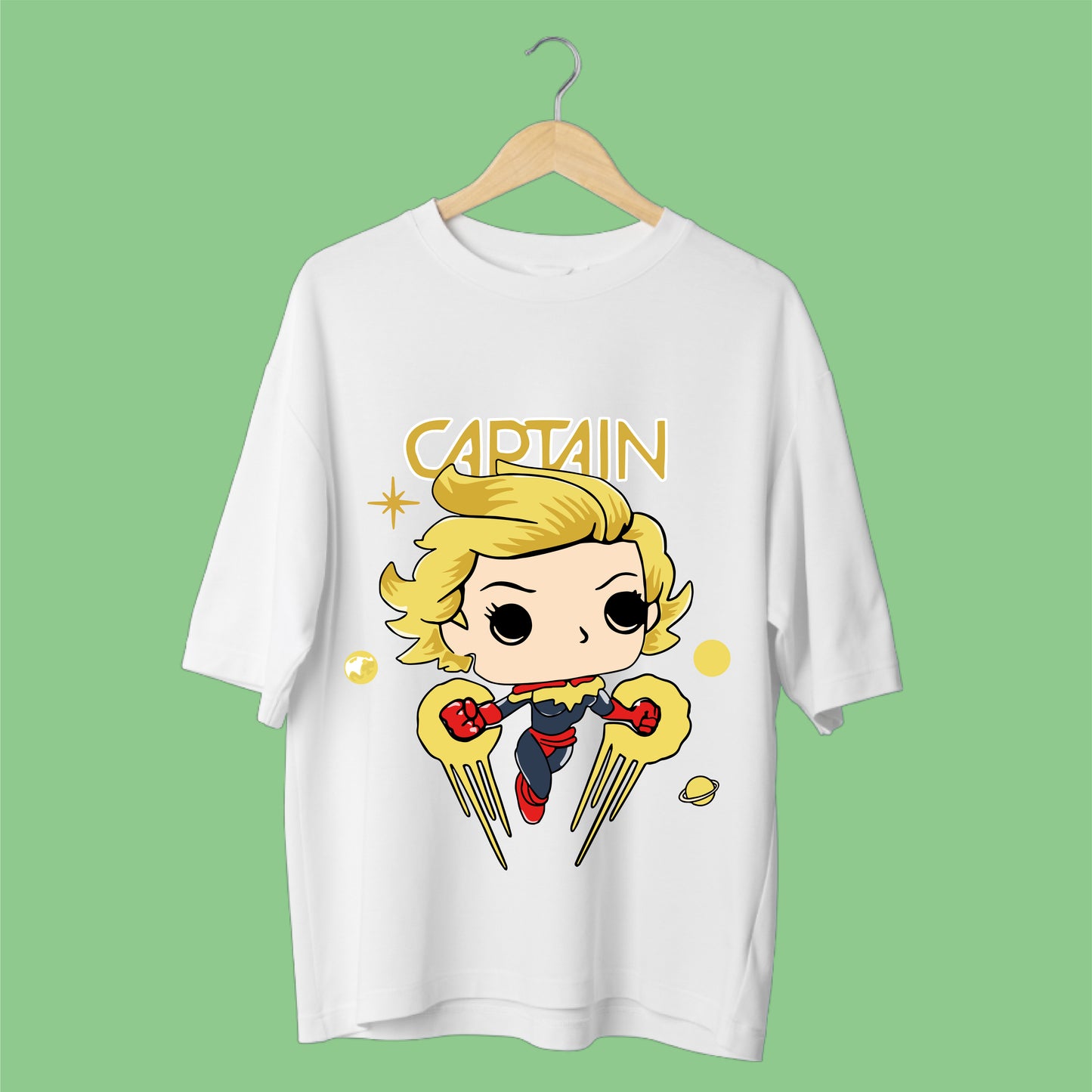 Captain-Inspired Heroic Charm Oversized Tee