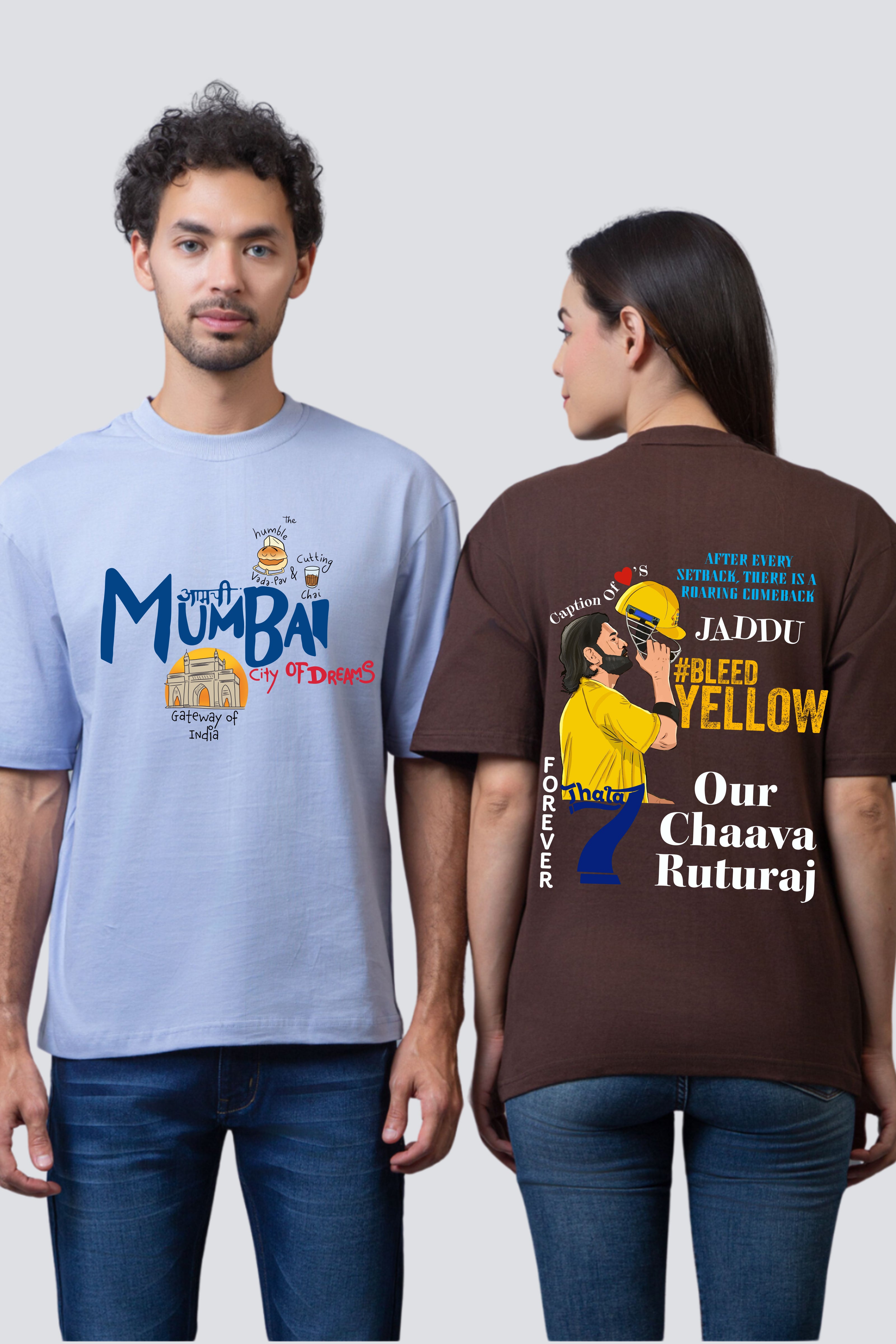 IPL Legends Couple Oversized Tees - Pack of 2