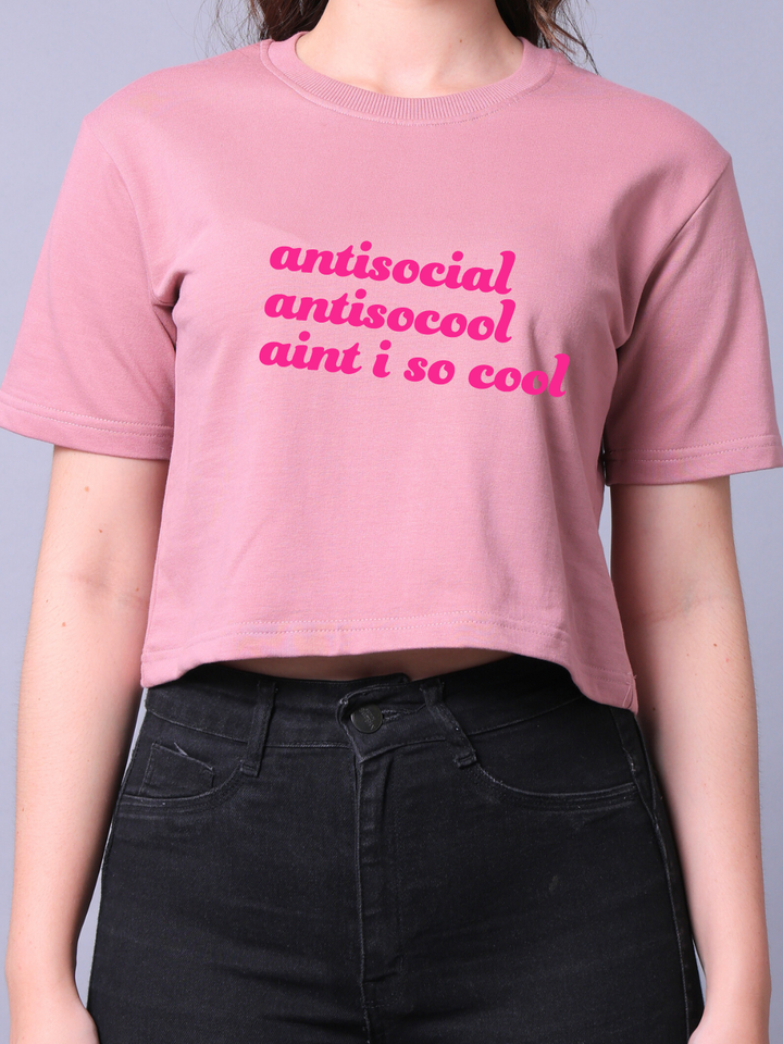 Anti-Social Pink Crop Top
