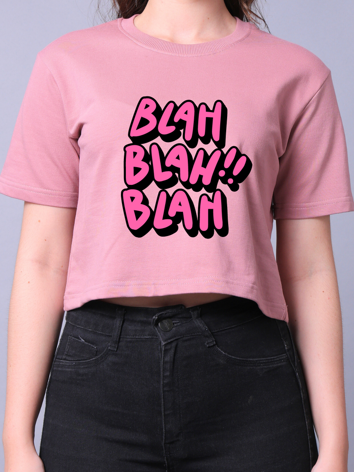 Blah Blah Pink Crop Top