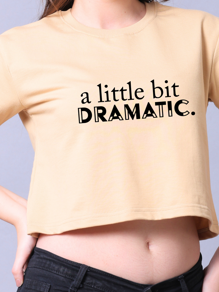 Little Dramatic Beige Crop Top