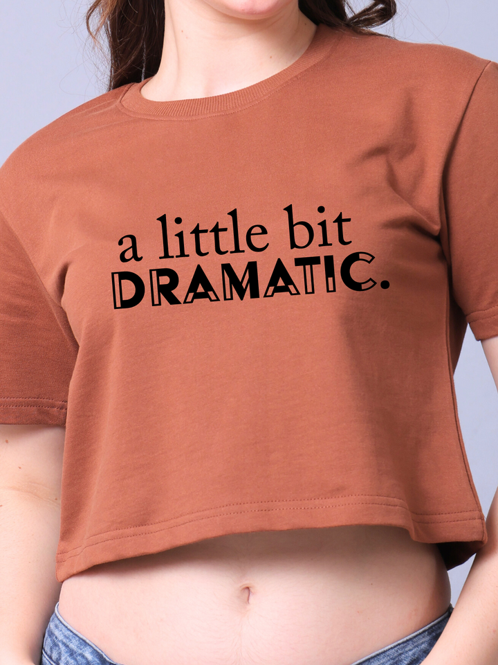 Little Dramatic Brown Crop Top
