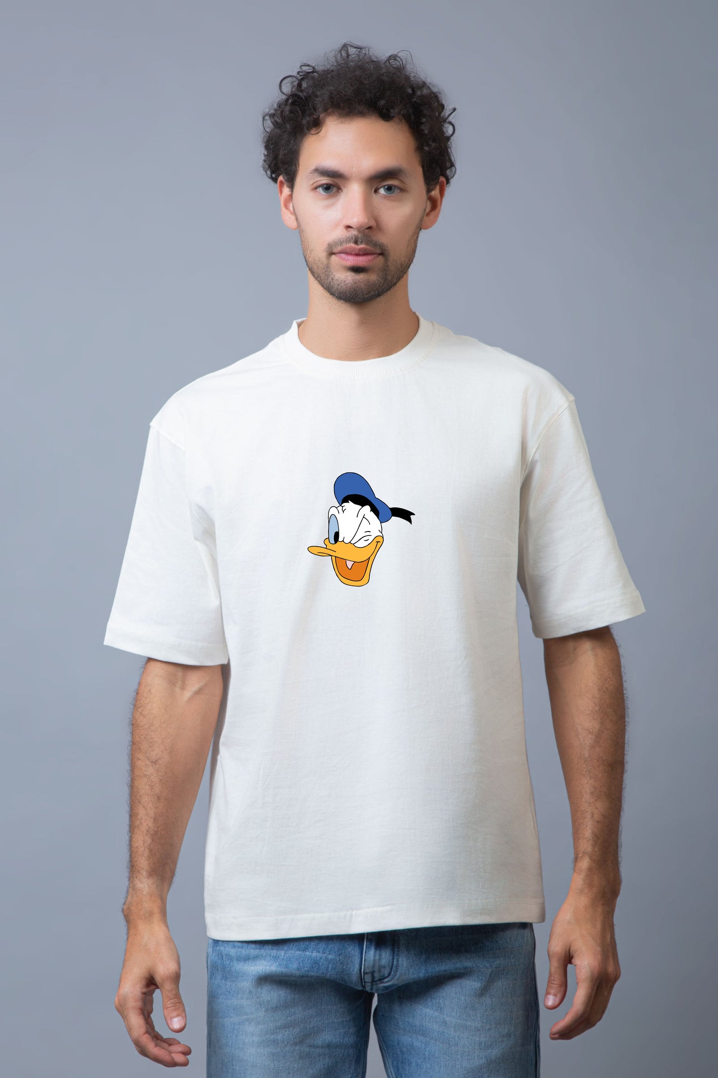 Donald Duck Half Sleeves Oversized Tee