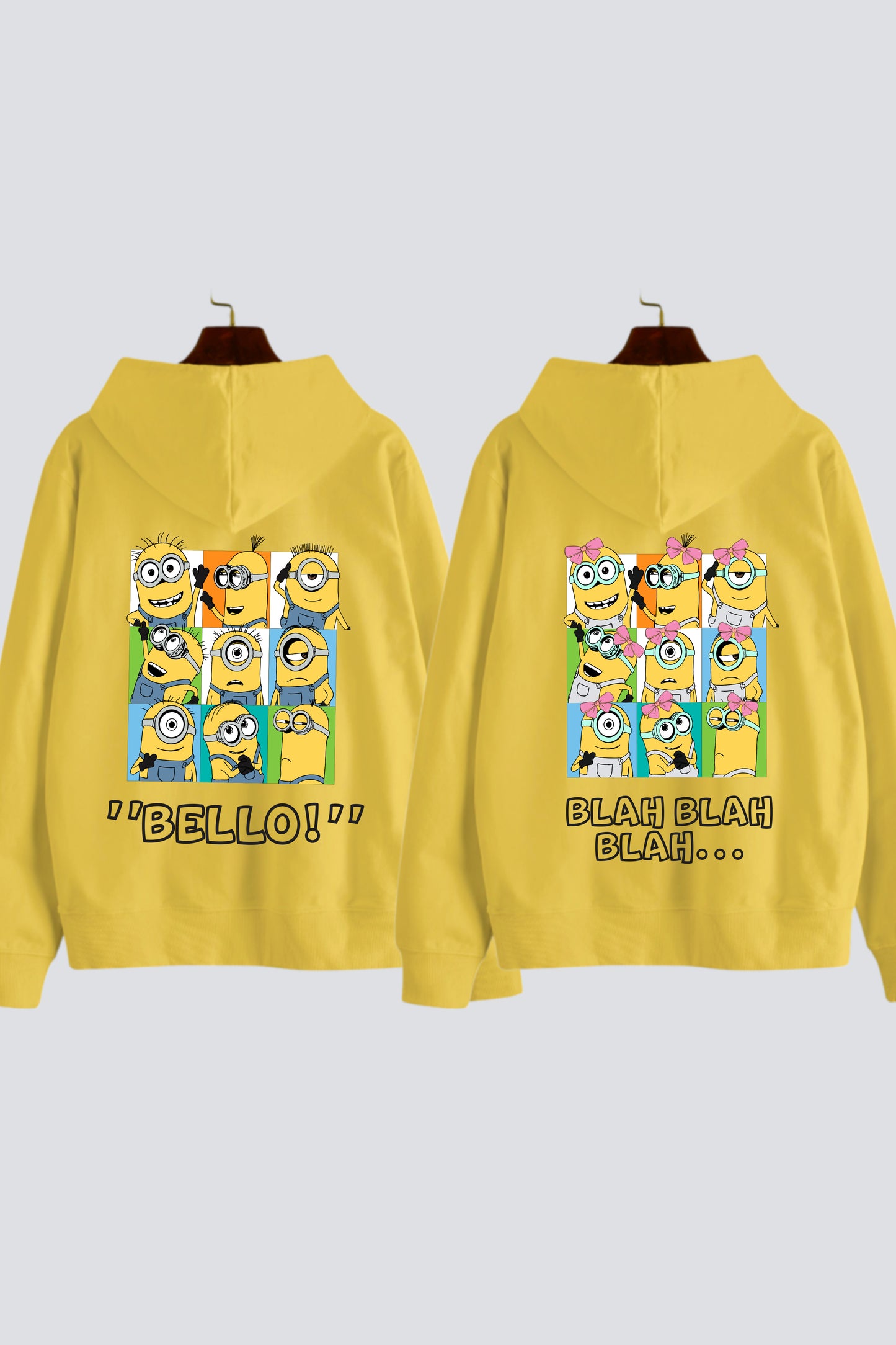 Minion Mania: Unisex Oversized Drop-Shoulder Hoodies - Pack of 2