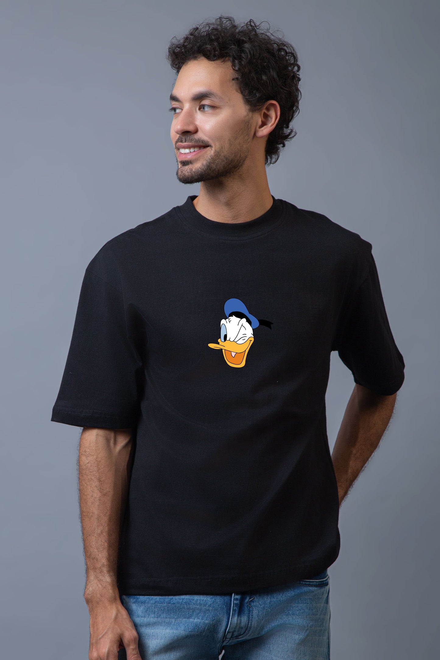 Donald Duck Half Sleeves Oversized Tee