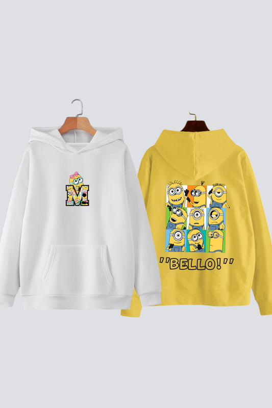 Minion Mania: Unisex Oversized Drop-Shoulder Hoodies - Pack of 2