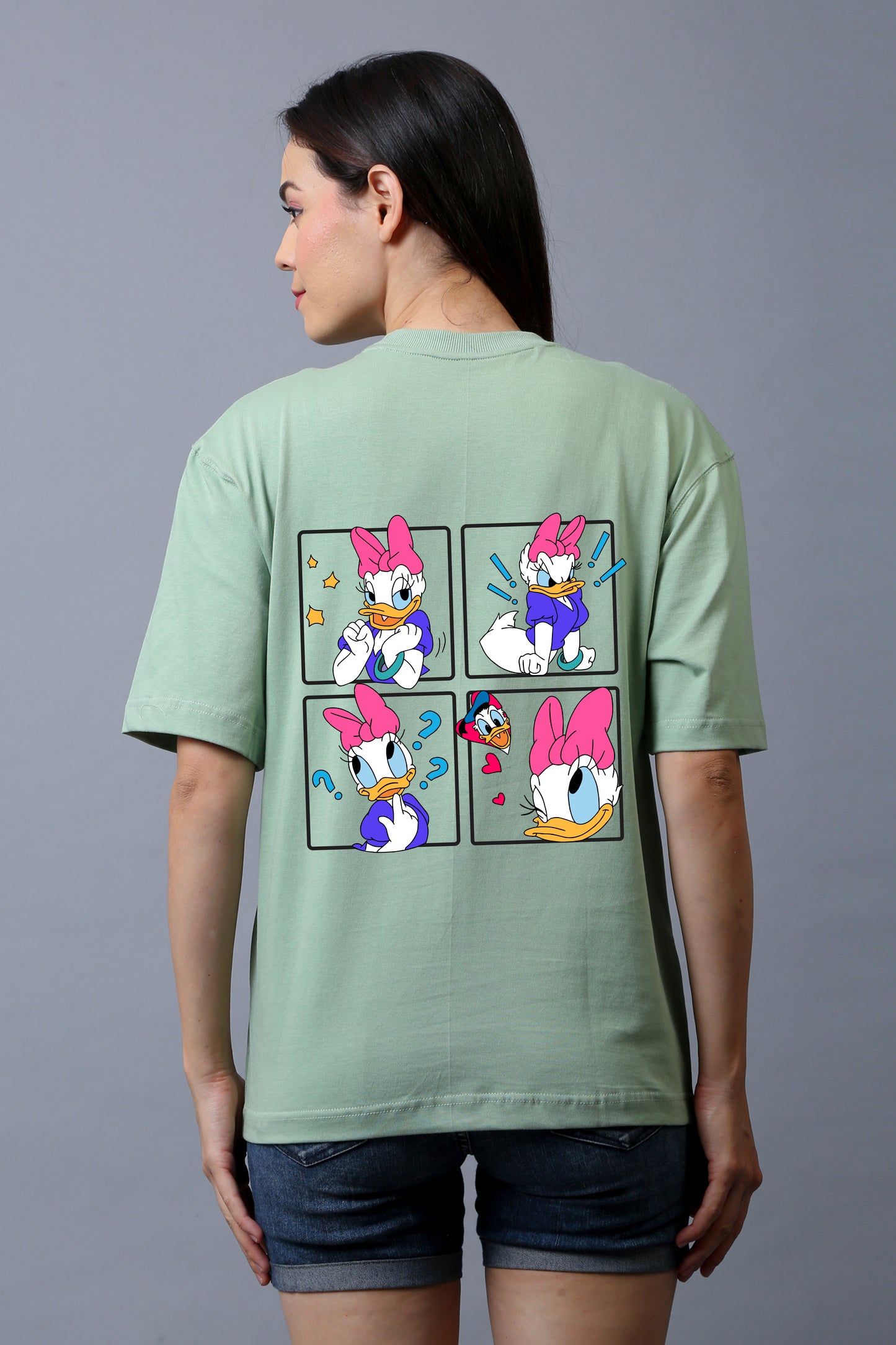 Donald Duckie Half Sleeves Oversized Tee