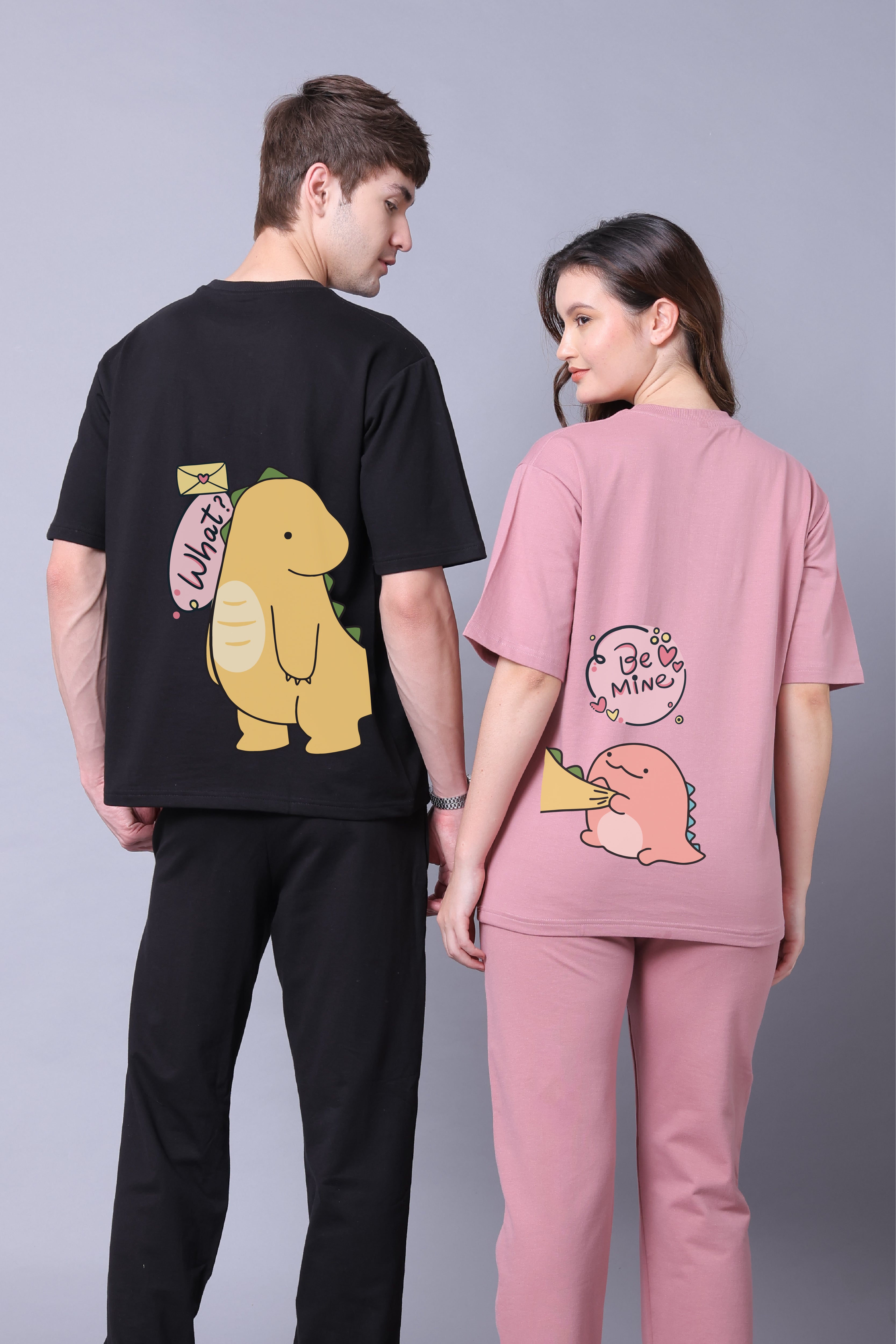 Dino Love Couple Co-Ord Set With Joggers (Pack of 2)