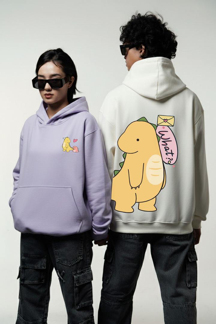 Dino Love Oversized Drop Shoulder Hoodies - Pack of 2