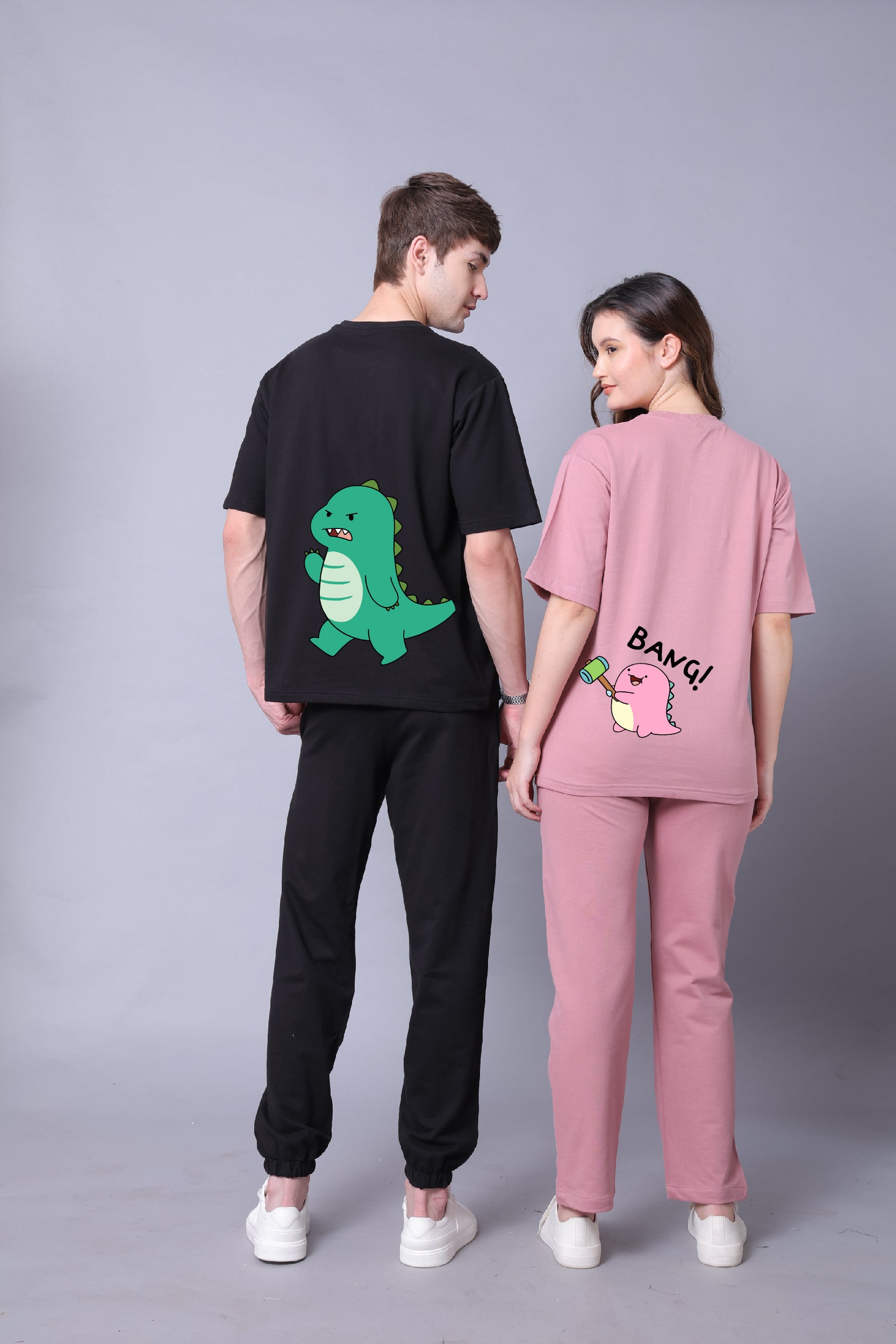 Dino Duo Couple Co-Ord Set With Joggers (Pack of 2)