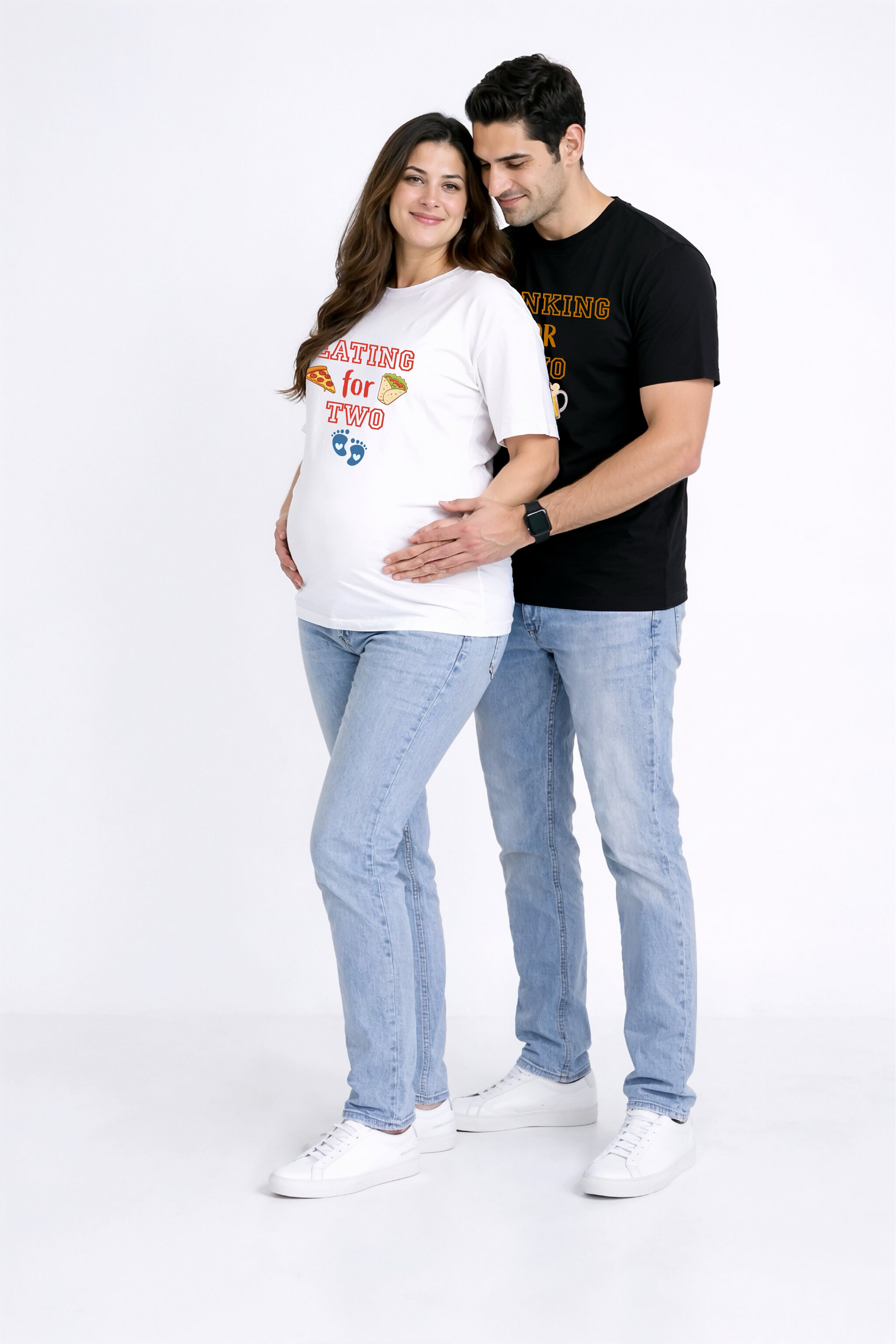 Drinking for Two Oversized Couple T-Shirts (Pack of 2)