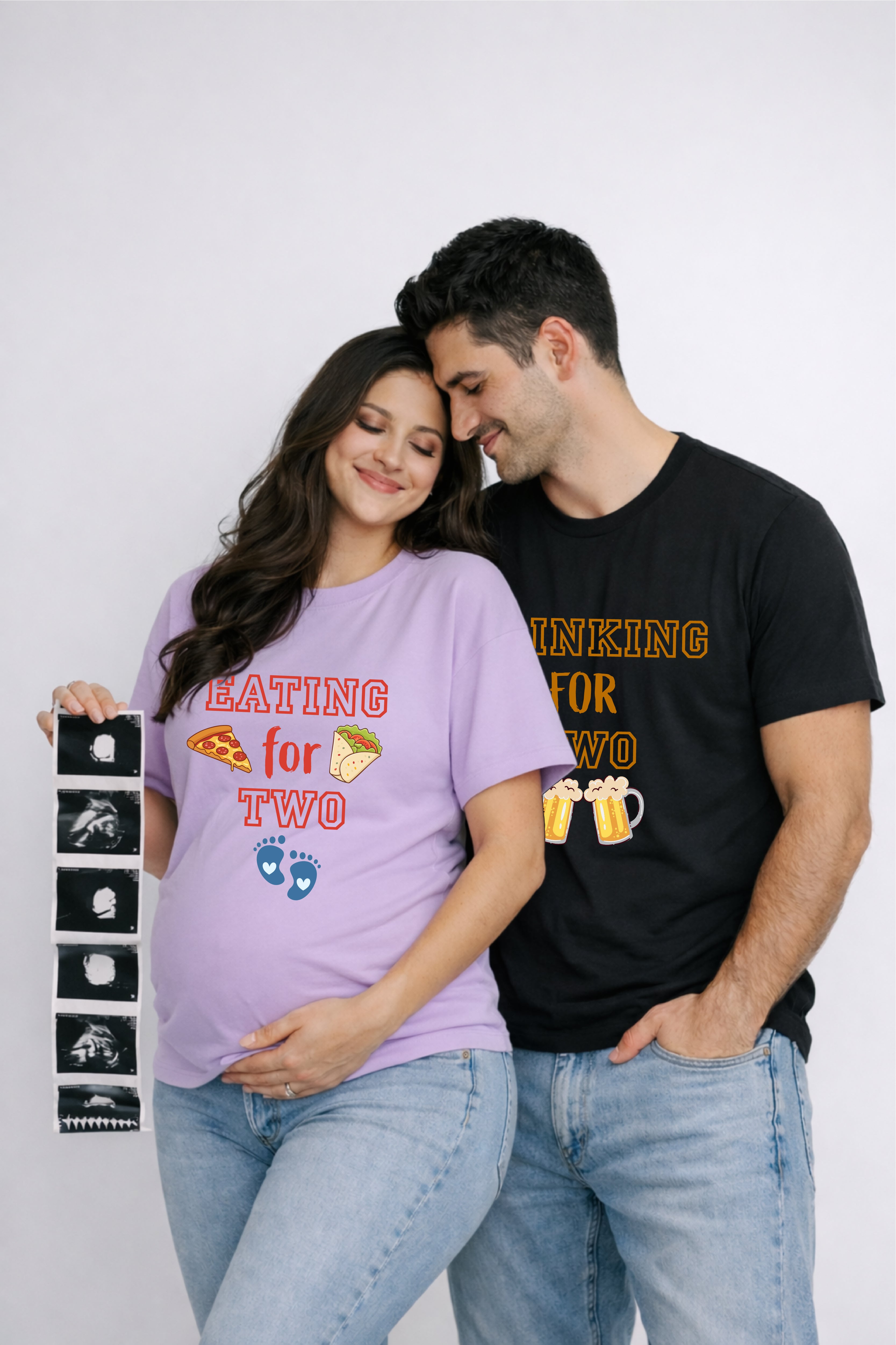 Drinking for Two Oversized Couple T-Shirts (Pack of 2)