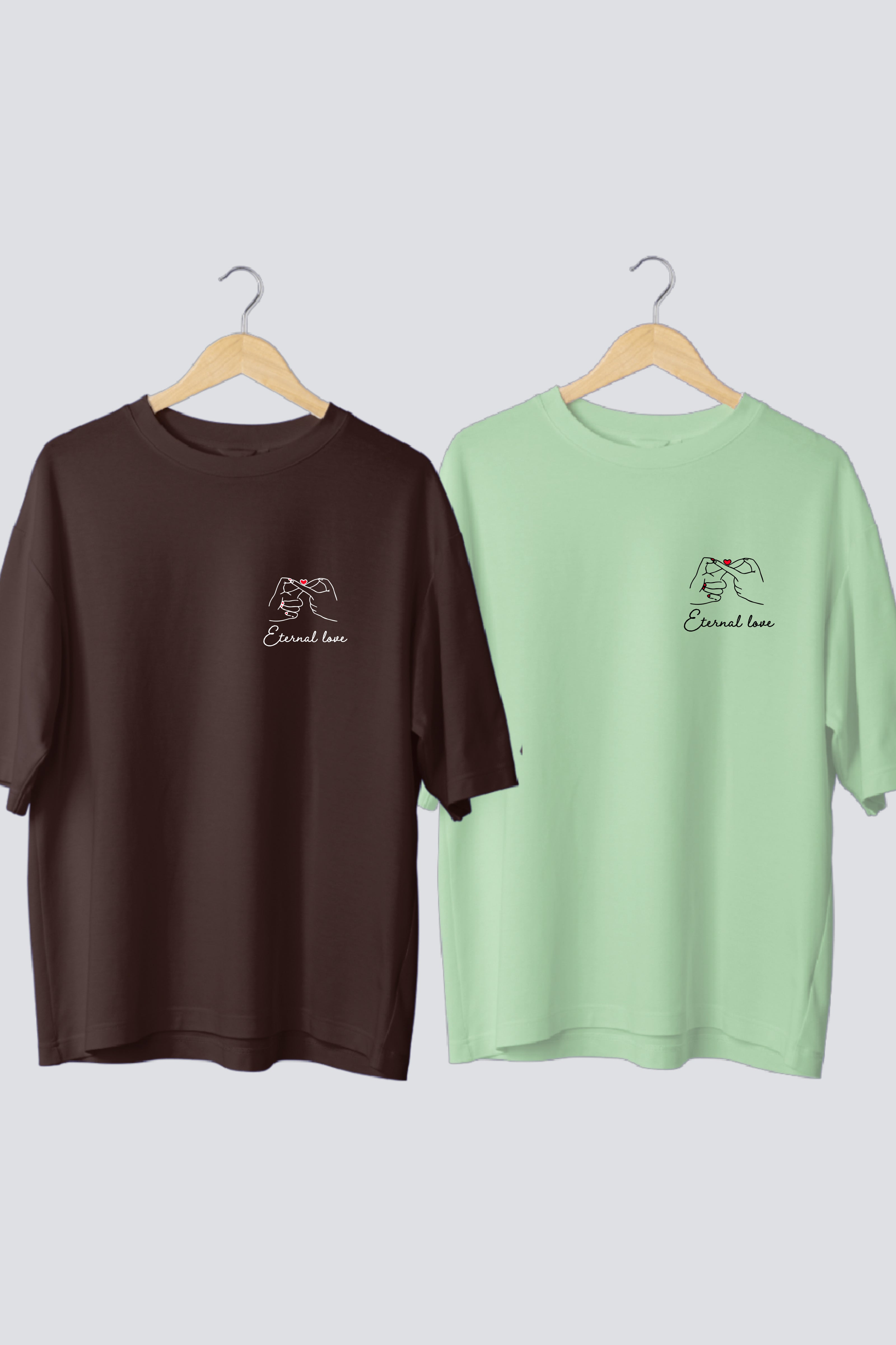 Eternal Love Oversized Couple T-Shirts (Pack of 2)