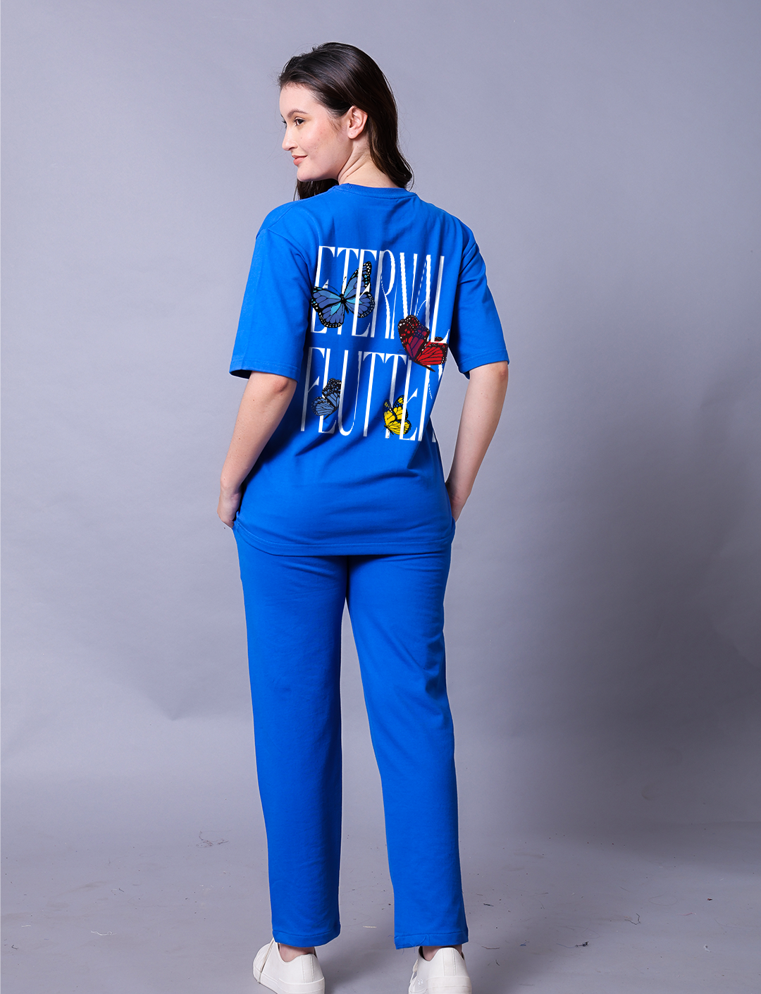 Eternal Flutter Butterfly Women Co-Ord Set With Joggers