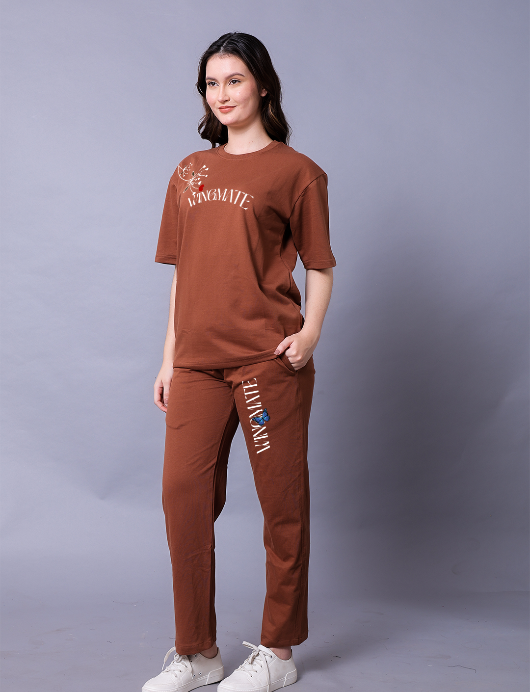 Eternal Flutter Butterfly Women Co-Ord Set With Joggers