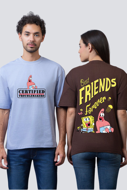 SpongeBob & Patrick Oversized Couple T-Shirts (Pack of 2)