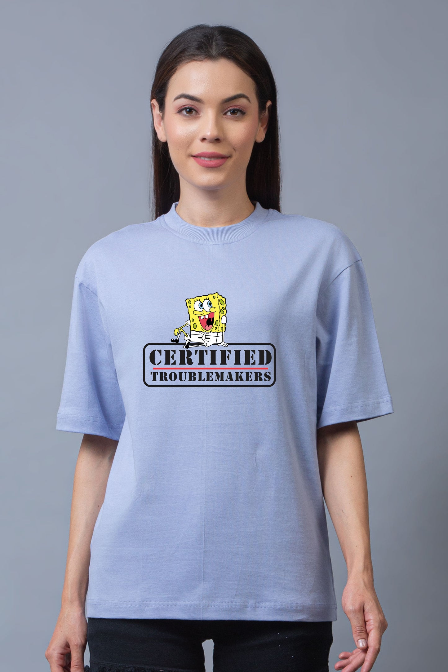 SpongeBob Half Sleeves Oversized Tee