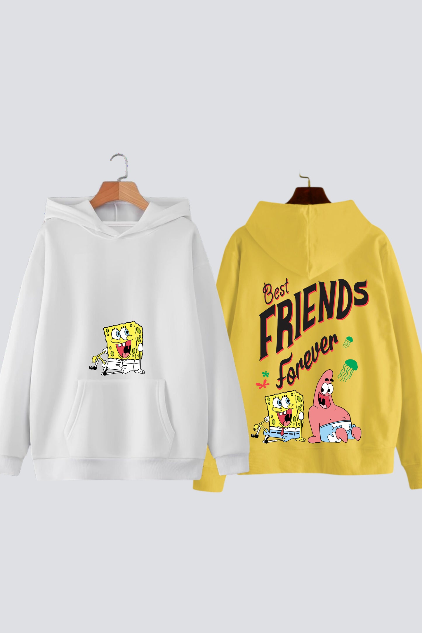 Forever Friends: Oversized Drop-Shoulder SpongeBob Hoodies - Pack of 2