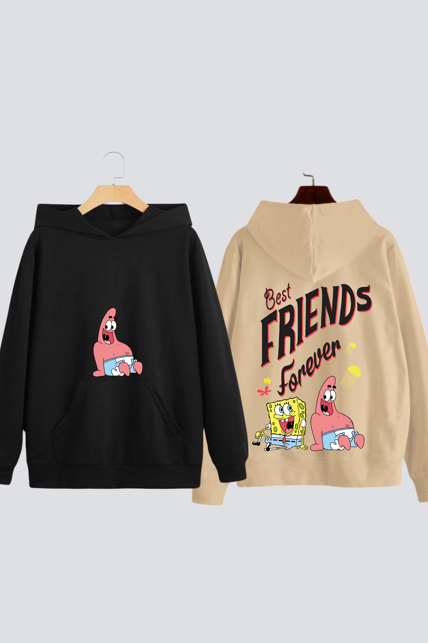 Forever Friends: Oversized Drop-Shoulder SpongeBob Hoodies - Pack of 2