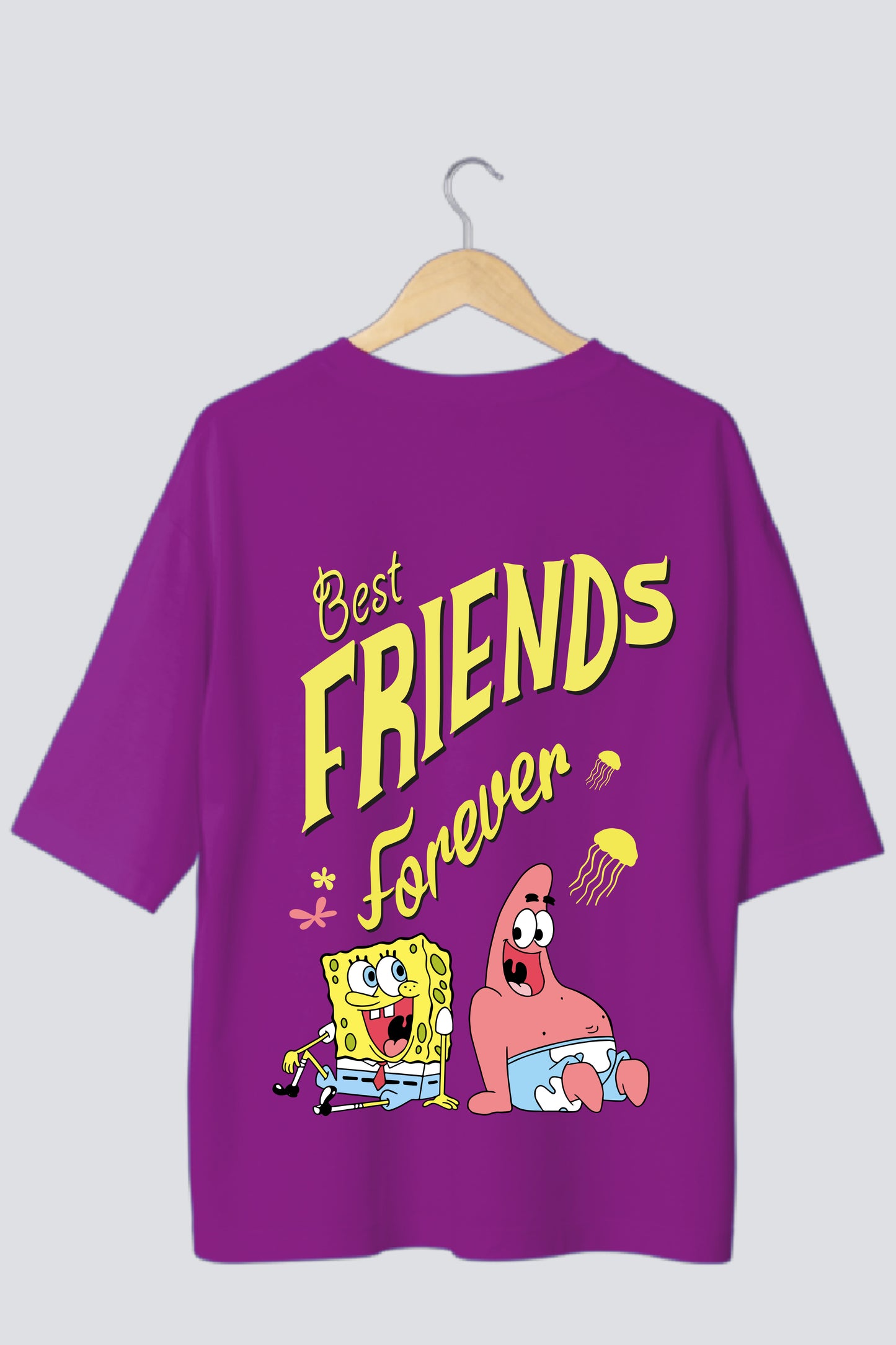 SpongeBob Half Sleeves Oversized Tee