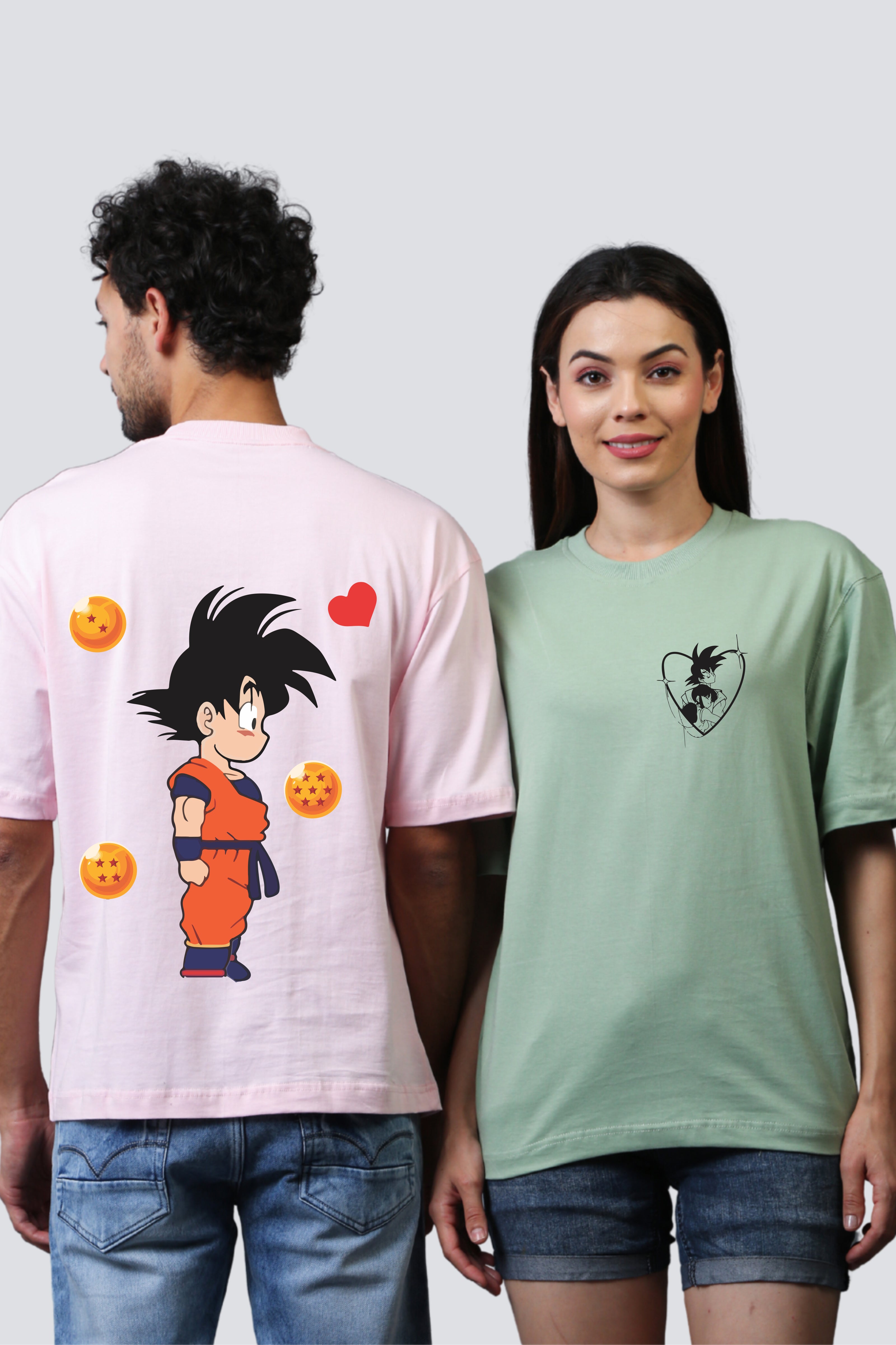 Goku and Chi-Chi Edition Oversized Couple Tees - Pack of 2