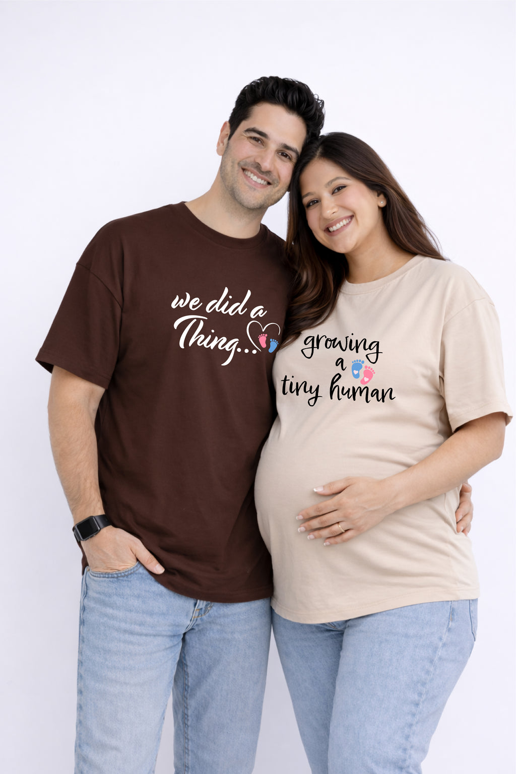 Growing a tiny Oversized Couple T-Shirts (Pack of 2)
