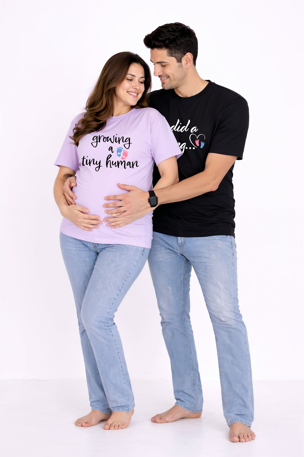 Growing a tiny Oversized Couple T-Shirts (Pack of 2)