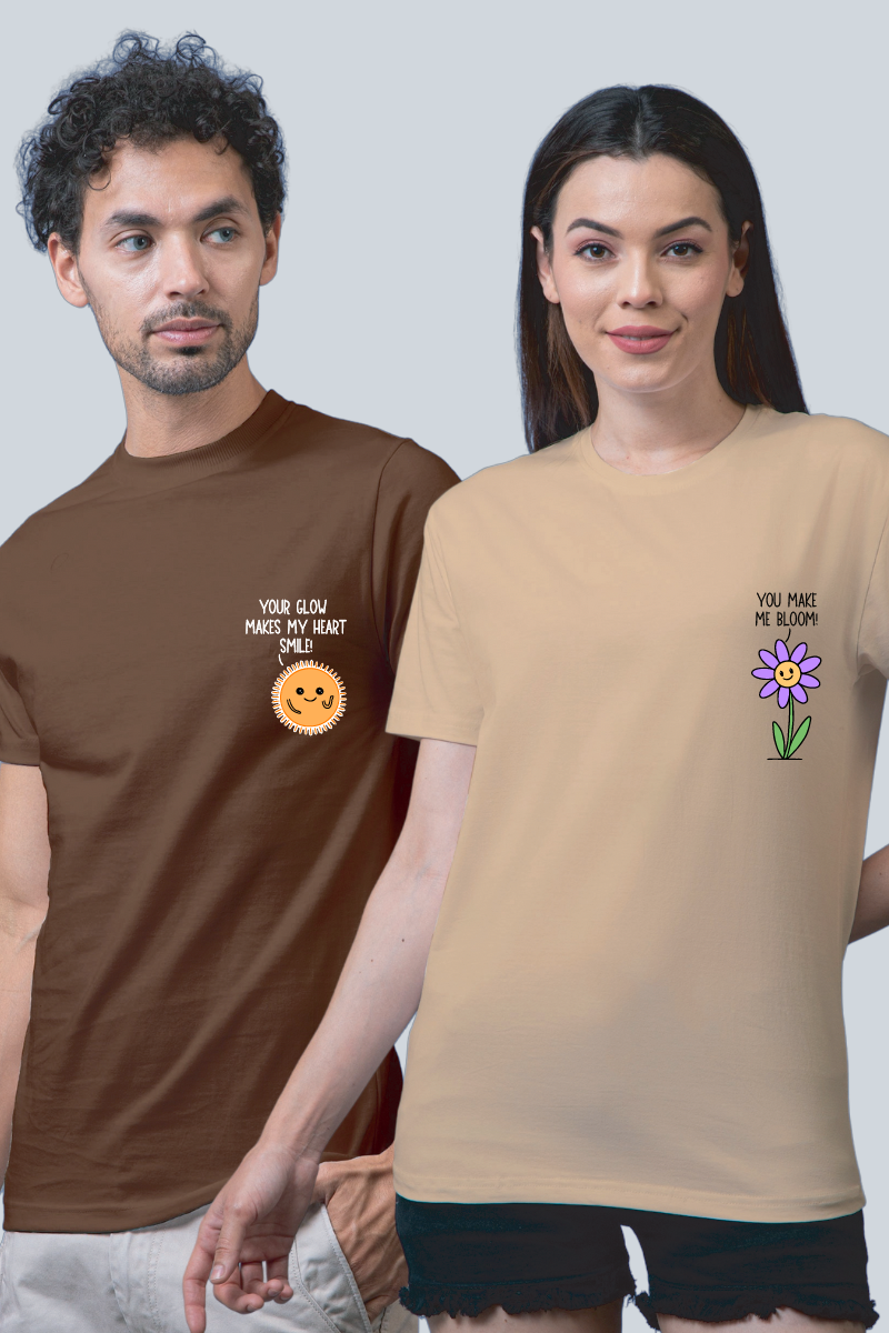 Sunshine & Blossom Couple Unisex Tees - Pack of 2