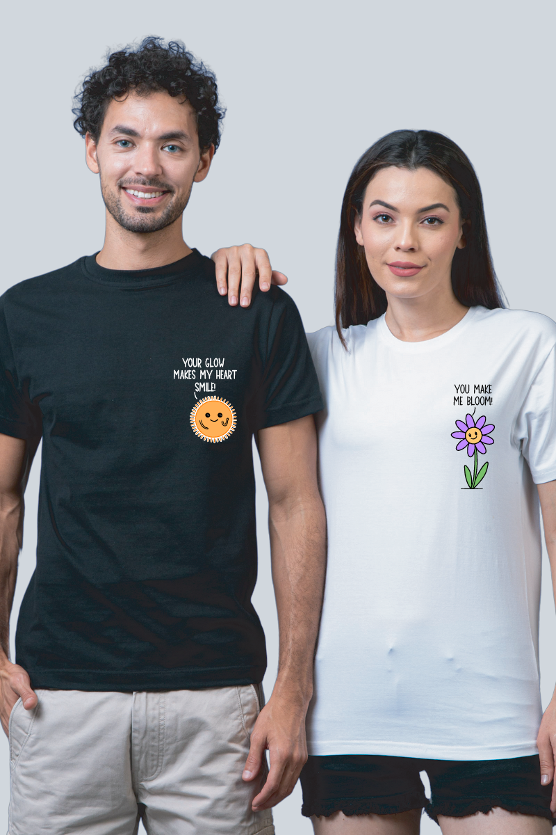 Sunshine & Blossom Couple Unisex Tees - Pack of 2