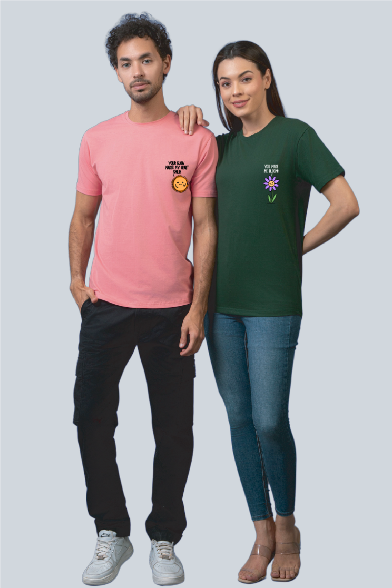 Sunshine & Blossom Couple Unisex Tees - Pack of 2