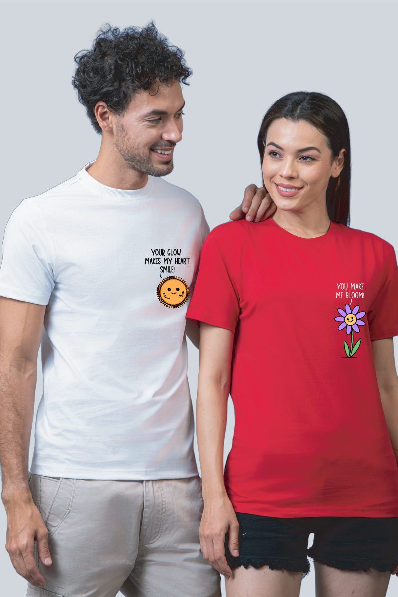 Sunshine & Blossom Couple Unisex Tees - Pack of 2