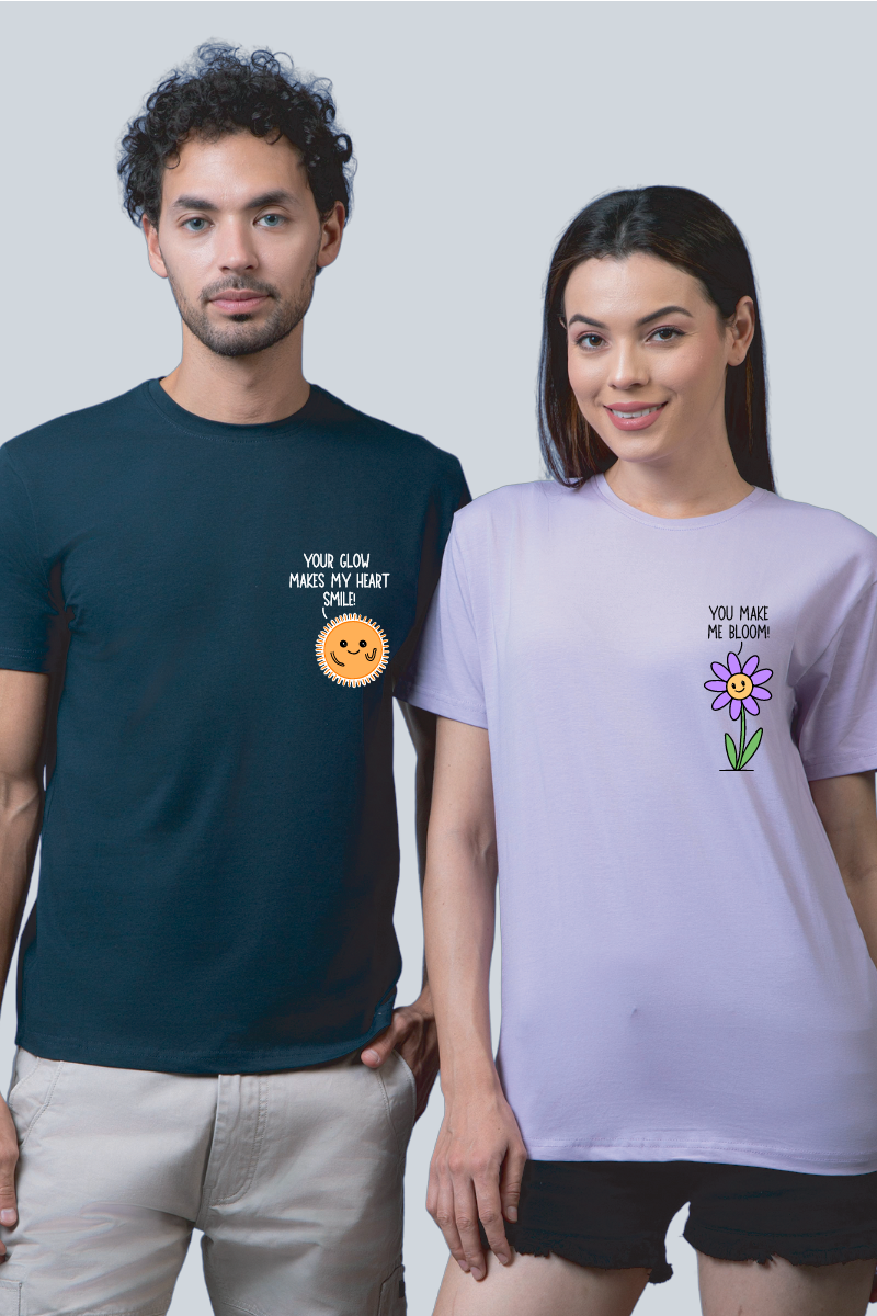 Sunshine & Blossom Couple Unisex Tees - Pack of 2