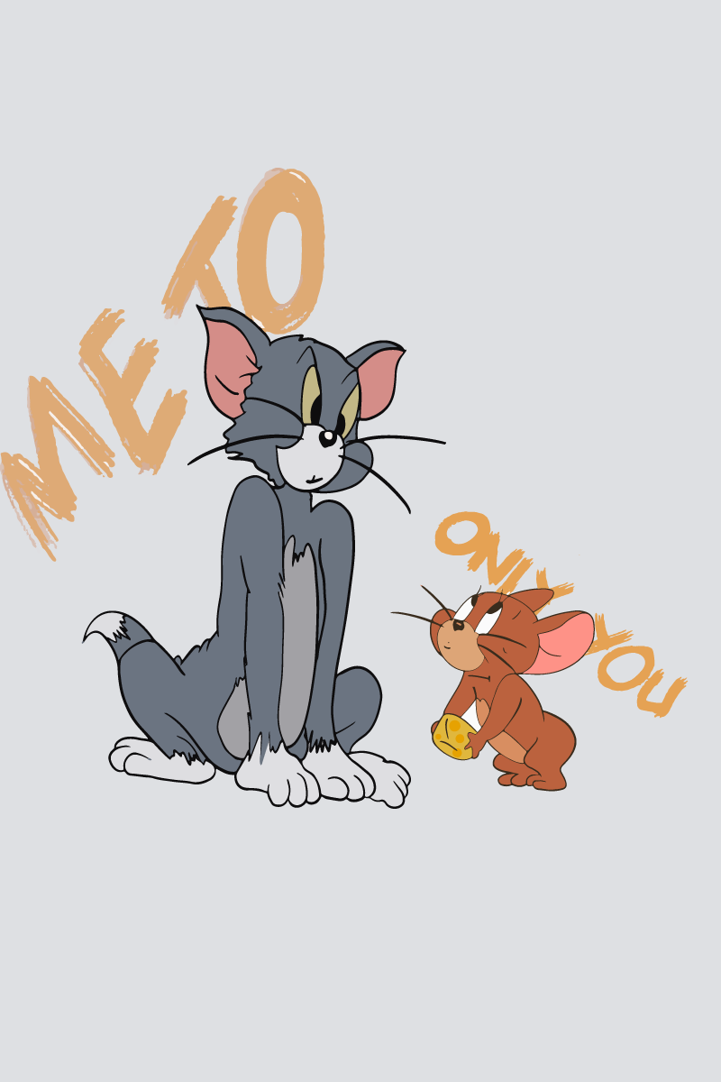 Tom & Jerry 'Me & You' Couple Unisex Tees - Pack of 2 (Back Design)