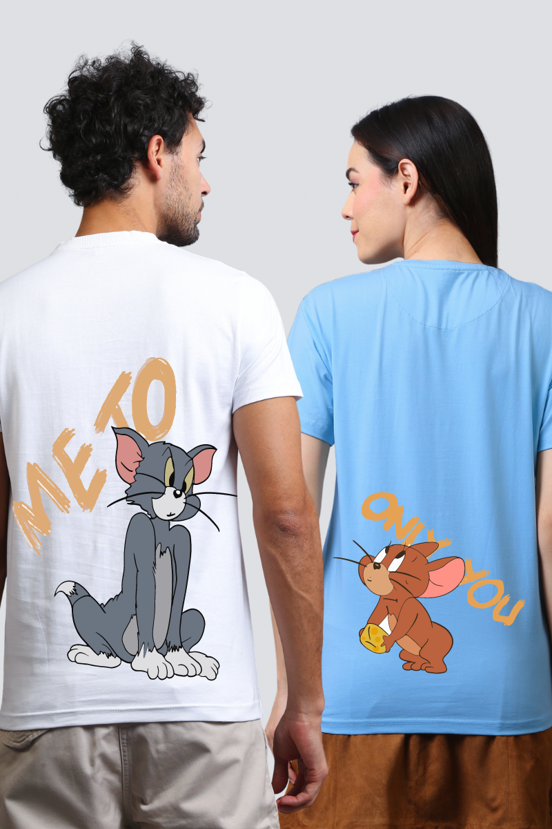 Tom & Jerry 'Me & You' Couple Unisex Tees - Pack of 2 (Back Design)