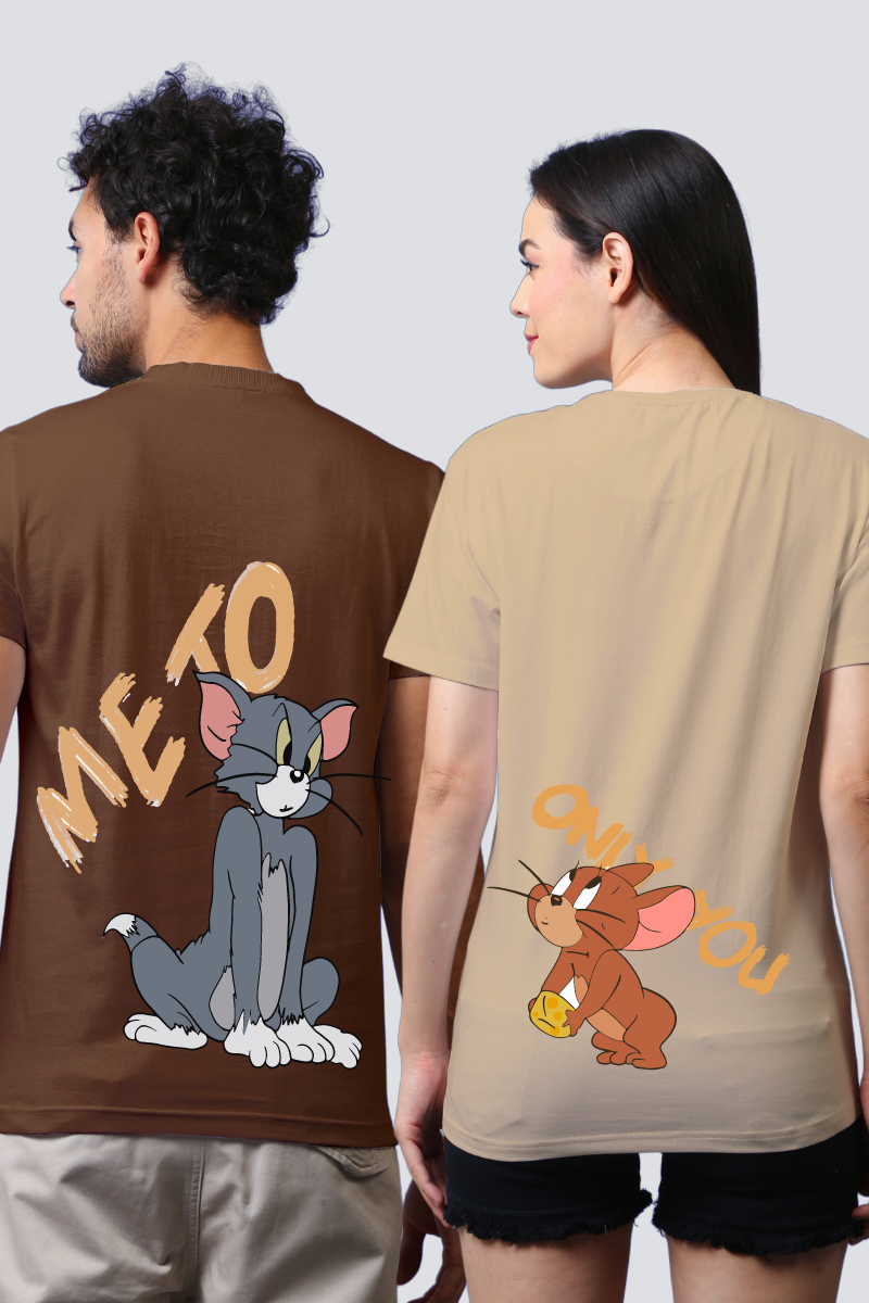 Tom & Jerry 'Me & You' Couple Unisex Tees - Pack of 2 (Back Design)