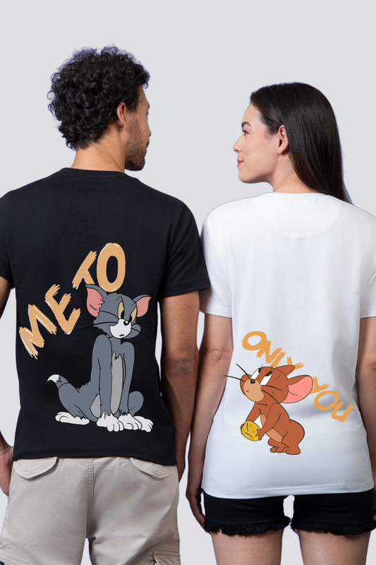 Tom & Jerry 'Me & You' Couple Unisex Tees - Pack of 2 (Back Design)